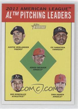 2012 Topps Heritage - [Base] #8 - League Leaders - Justin Verlander, C.C. Sabathia, Jered Weaver, Gio Gonzalez, Dan Haren