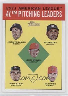 2012 Topps Heritage - [Base] #8 - League Leaders - Justin Verlander, C.C. Sabathia, Jered Weaver, Gio Gonzalez, Dan Haren