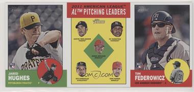 2012 Topps Heritage - Boxloader Ad Panel #HVSWGHF - Jared Hughes, Justin Verlander, C.C. Sabathia, Jered Weaver, Gio Gonzalez, Dan Haren, Tim Federowicz