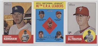 2012 Topps Heritage - Boxloader Ad Panel #KKHLVLD - Clayton Kershaw, Roy Halladay, Cliff Lee, Ryan Vogelsong, Tim Lincecum, Justin De Fratus