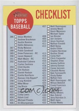 2012 Topps Heritage - Checklist #C5 - Checklist