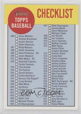 2012 Topps Heritage - Checklist #C5 - Checklist