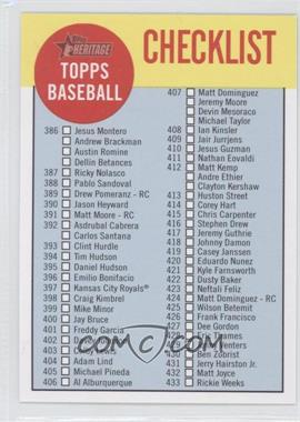 2012 Topps Heritage - Checklist #C5 - Checklist