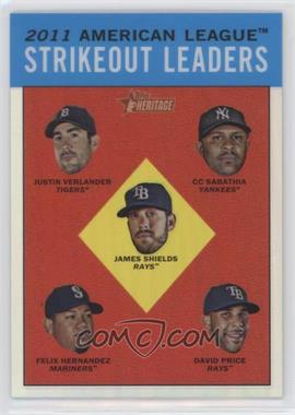 2012 Topps Heritage - Chrome - Refractor #HP95 - League Leaders - Justin Verlander, C.C. Sabathia, Felix Hernandez, David Price, James Shields /563