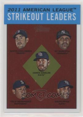 2012 Topps Heritage - Chrome #HP95 - League Leaders - Justin Verlander, C.C. Sabathia, Felix Hernandez, David Price, James Shields /1963