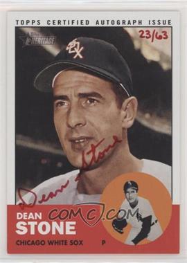 2012 Topps Heritage - Real One Autographs - Special Edition Red Ink #ROA-DST - Dean Stone /63