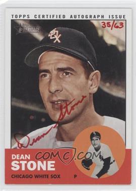 2012 Topps Heritage - Real One Autographs - Special Edition Red Ink #ROA-DST - Dean Stone /63