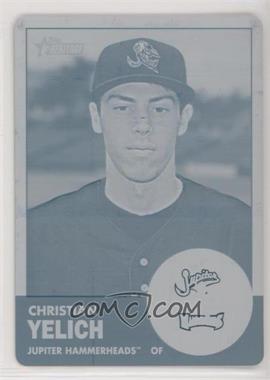 2012 Topps Heritage Minor League Edition - [Base] - Printing Plate Cyan #13 - Christian Yelich /1