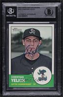 Christian Yelich (Green Background; Hammerheads Logo in Inset) [BAS BGS&nb…