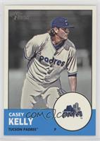 Casey Kelly (Blue Background; Tucson Padres Logo in Inset)