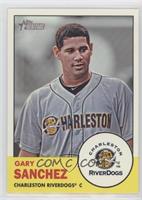 Gary Sanchez (Yellow Background; RiverDogs logo in Inset)