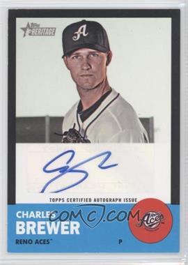 2012 Topps Heritage Minor League Edition - Real One Autographs - Black Border #ROA-CB - Charles Brewer /50