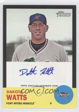 2012 Topps Heritage Minor League Edition - Real One Autographs - Black Border #ROA-DW - Dakota Watts /50