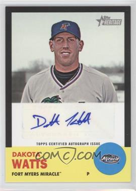 2012 Topps Heritage Minor League Edition - Real One Autographs - Black Border #ROA-DW - Dakota Watts /50