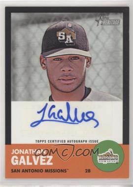 2012 Topps Heritage Minor League Edition - Real One Autographs - Black Border #ROA-JG - Jonathan Galvez /50