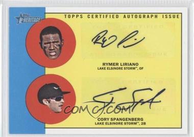 2012 Topps Heritage Minor League Edition - Real One Dual Autographs #ROD-LS - Rymer Liriano, Cory Spangenberg /15