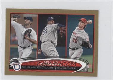 2012 Topps Mini - [Base] - Gold #319 - Justin Verlander, C.C. Sabathia, Jered Weaver /61