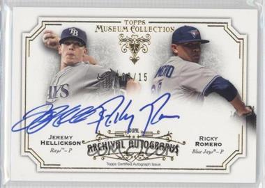 2012 Topps Museum Collection - Archival Autographs Dual #DAA-HR - Ricky Romero, Jeremy Hellickson /15