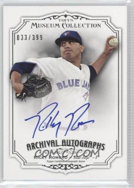 2012 Topps Museum Collection - Archival Autographs #AA-RR2 - Ricky Romero /399