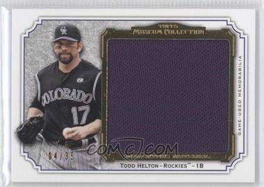 2012 Topps Museum Collection - Momentous Material Jumbo Relics - Gold #MMJR-THE - Todd Helton /35