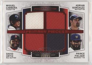 2012 Topps Museum Collection - Primary Pieces Four Player Quad Relics - Red #PPFQR-CGOF - Adrian Gonzalez, David Ortiz, Prince Fielder, Miguel Cabrera /75