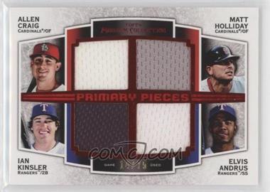 2012 Topps Museum Collection - Primary Pieces Four Player Quad Relics - Red #PPFQR-CHKA - Allen Craig, Ian Kinsler, Elvis Andrus, Matt Holliday /75