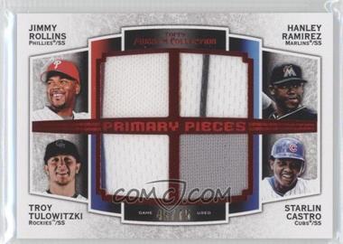 2012 Topps Museum Collection - Primary Pieces Four Player Quad Relics - Red #PPFQR-RRTC - Jimmy Rollins, Hanley Ramirez, Troy Tulowitzki, Starlin Castro /75