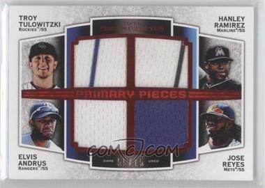 2012 Topps Museum Collection - Primary Pieces Four Player Quad Relics - Red #PPFQR-TRAR - Troy Tulowitzki, Hanley Ramirez, Elvis Andrus, Jose Reyes /75