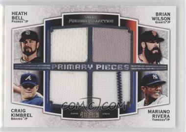 2012 Topps Museum Collection - Primary Pieces Four Player Quad Relics #PPFQR-BWKR - Heath Bell, Craig Kimbrel, Mariano Rivera, Brian Wilson /99