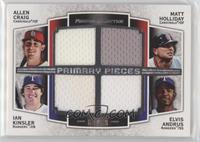 Allen Craig, Ian Kinsler, Elvis Andrus, Matt Holliday #/99