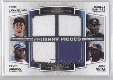 2012 Topps Museum Collection - Primary Pieces Four Player Quad Relics #PPFQR-TRAR - Troy Tulowitzki, Hanley Ramirez, Elvis Andrus, Jose Reyes /99