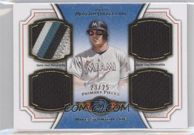 2012 Topps Museum Collection - Primary Pieces Quad Relics - Gold #PPQR-MS - Giancarlo Stanton (Called Mike on Card) /25