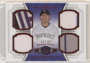 2012 Topps Museum Collection - Primary Pieces Quad Relics - Red #PPQR-CG - Carlos Gonzalez /75