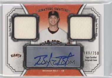 2012 Topps Museum Collection - Signature Swatches Autograph Dual Relics #SSADR-BB - Brandon Belt /250