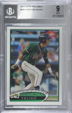 2012 Topps Pro Debut - [Base] #24.1 - Christian Yelich (Bat in Hand) [BGS 9 MINT]