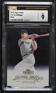 2012 Topps Tribute - [Base] - Black #16 - Joe DiMaggio /60 [CSG 9 Mint]