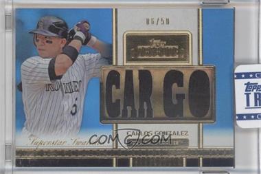 2012 Topps Tribute - Superstar Swatches - Blue #SS-CG - Carlos Gonzalez /50 [Uncirculated]