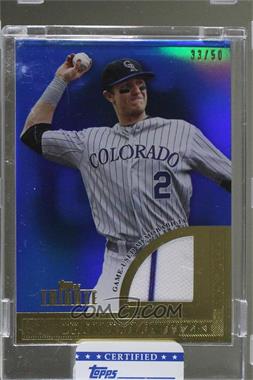 2012 Topps Tribute - Tribute to the Stars Relic - Blue #TSR-TT - Troy Tulowitzki /50 [Uncirculated]