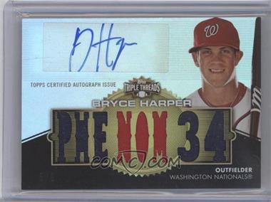 2012 Topps Triple Threads - Autographed Relics - Gold #TTAR-273 - Bryce Harper /9