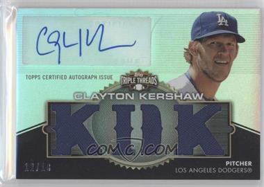 2012 Topps Triple Threads - Autographed Relics #TTAR-133 - Clayton Kershaw /18