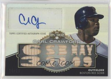 2012 Topps Triple Threads - Autographed Relics #TTAR-165 - Carl Crawford /18 [Good to VG‑EX]