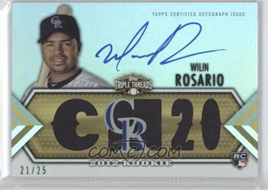 2012 Topps Triple Threads - [Base] - Gold #113 - Future Phenoms Auto Relics - Wilin Rosario /25