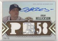 Future Phenoms Auto Relics - Jeremy Hellickson #/75