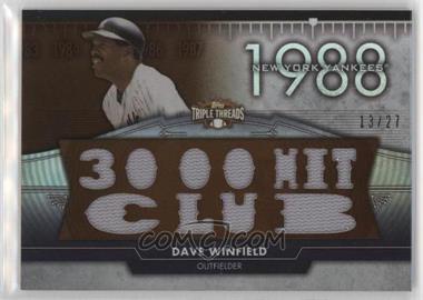 2012 Topps Triple Threads - Flashback Relics - Sepia #TTFR-11 - Dave Winfield /27