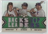 Buster Posey, Joe Mauer, Mike Napoli #/18