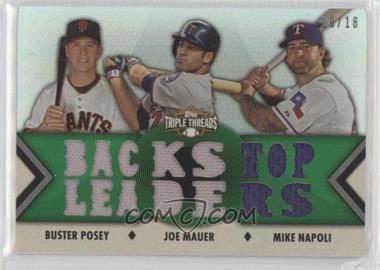 2012 Topps Triple Threads - Relic Combos - Emerald #TTRC-33 - Buster Posey, Joe Mauer, Mike Napoli /18