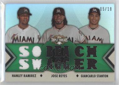 2012 Topps Triple Threads - Relic Combos - Emerald #TTRC-36 - Hanley Ramirez, Jose Reyes, Giancarlo Stanton /18