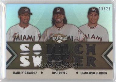 2012 Topps Triple Threads - Relic Combos - Sepia #TTRC-36 - Hanley Ramirez, Jose Reyes, Giancarlo Stanton /27