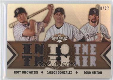 2012 Topps Triple Threads - Relic Combos - Sepia #TTRC-47 - Troy Tulowitzki, Carlos Gonzalez, Todd Helton /27