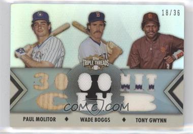 2012 Topps Triple Threads - Relic Combos #TTRC-63 - Paul Molitor, Wade Boggs, Tony Gwynn /36